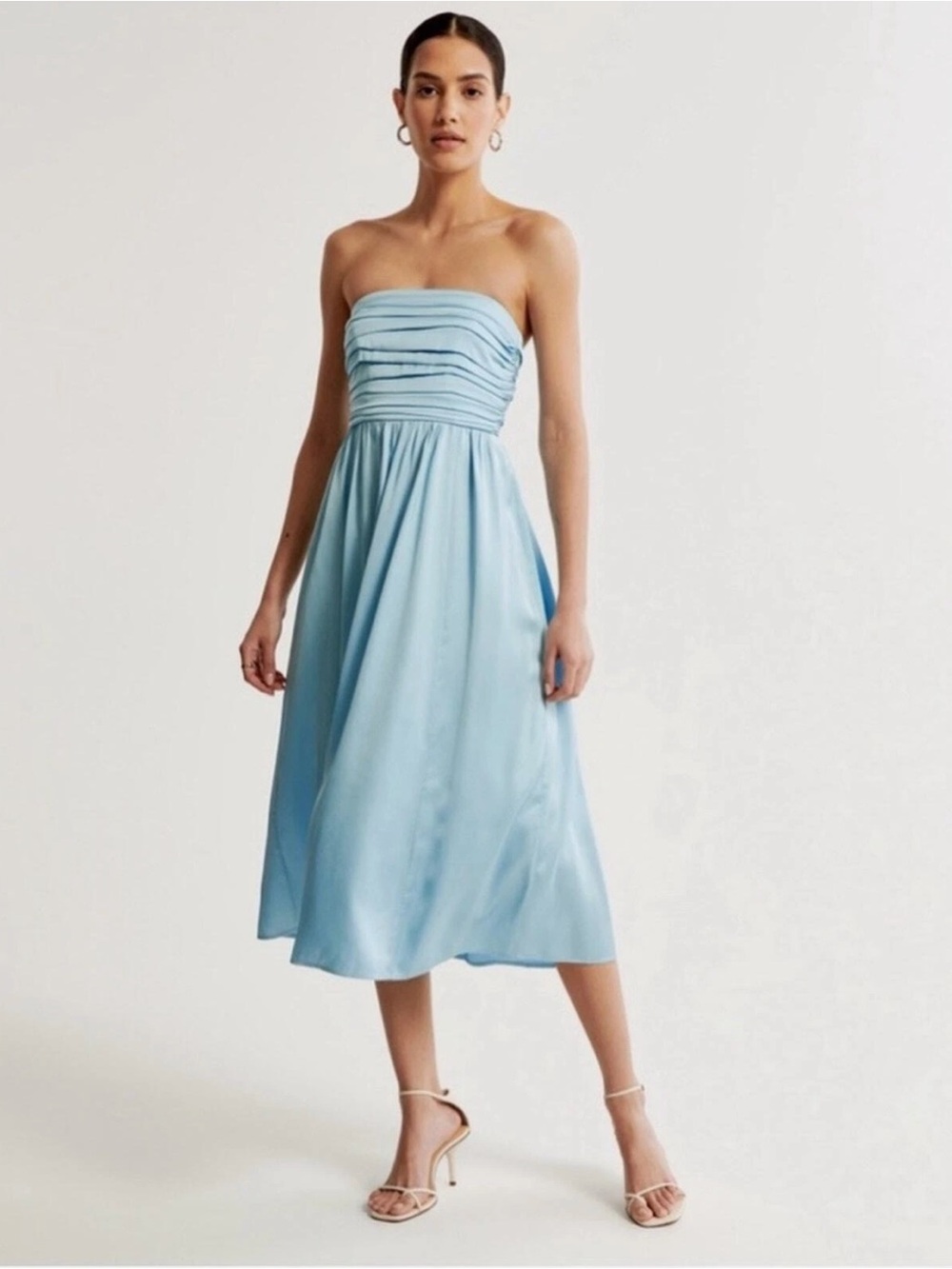 Satin Emerson Ruched Midi Dress